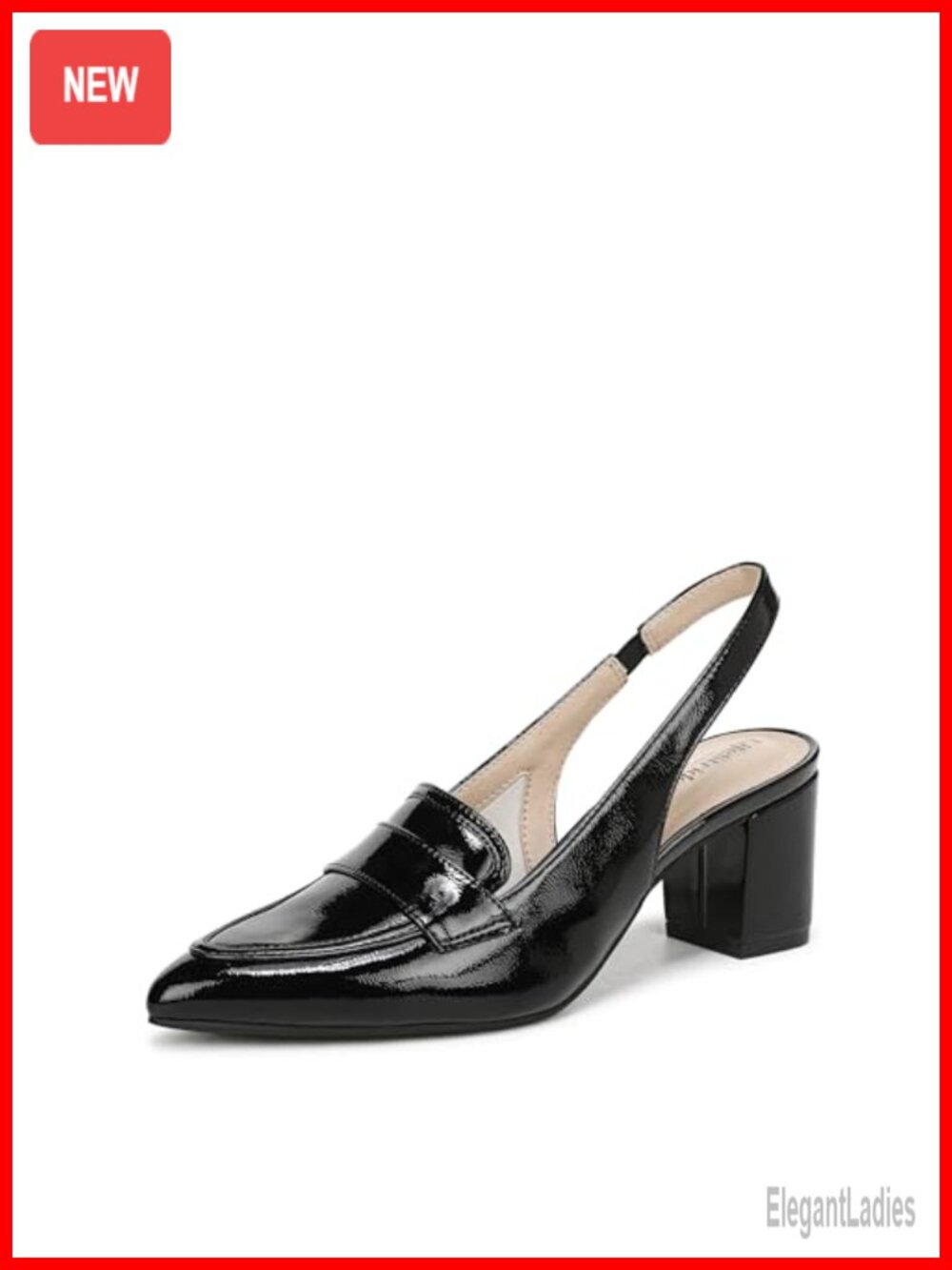 LifeStride Womens Slingback Pump Soft System Block Heel Pointed Toe